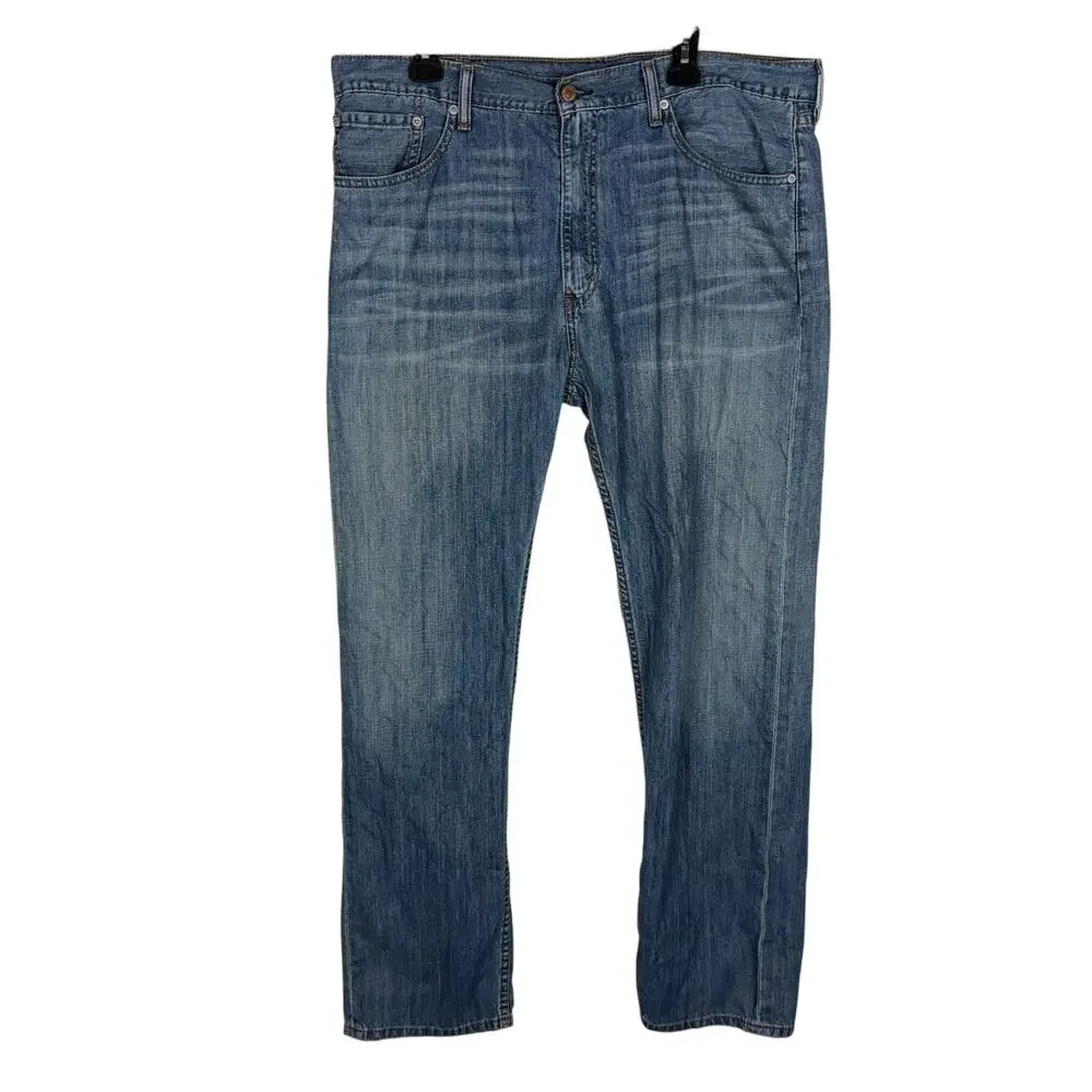 Levi's 505 Jeans Mens 38x32 Blue Denim Cotton Regular Fit Straight Leg Zip Fly